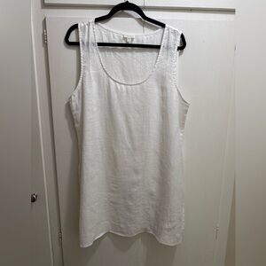 Garnet Hill White Sleeveless Tank Top